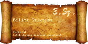 Bilicz Szixtusz névjegykártya